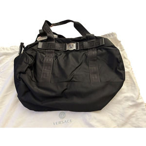 Versace nylon logo holdall duffle bag Black